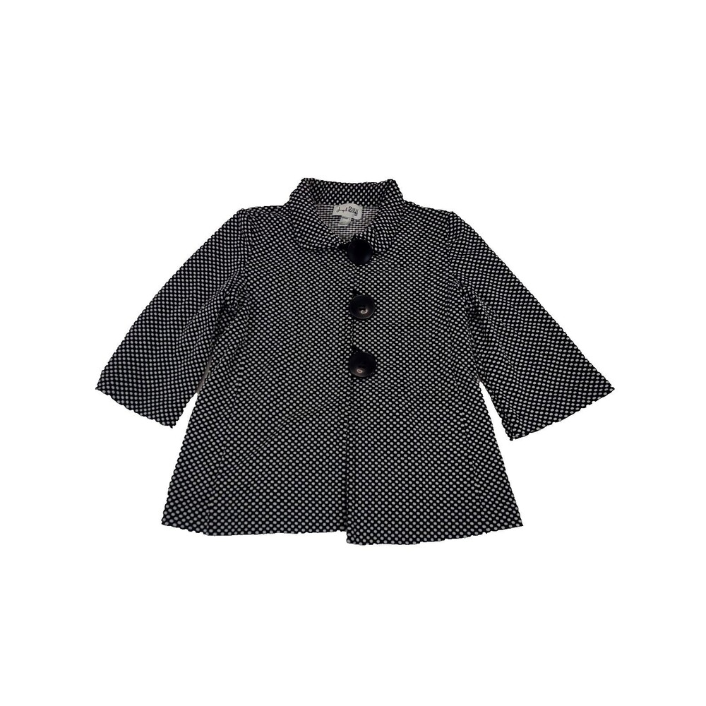 Vtg Polka Dot Jacket joseph ribkoff 14 Mod Chic 3/4 Sleeve Artsy Lagenlook Retro